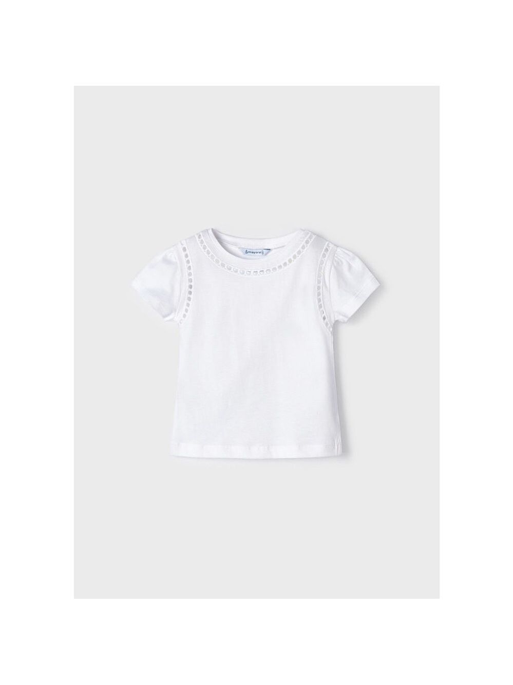 Size 4 Girls Mayoral White Short Sleeve Kids Tee